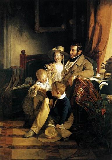 Friedrich von Amerling Rudolf von Arthaber with his Children Germany oil painting art
